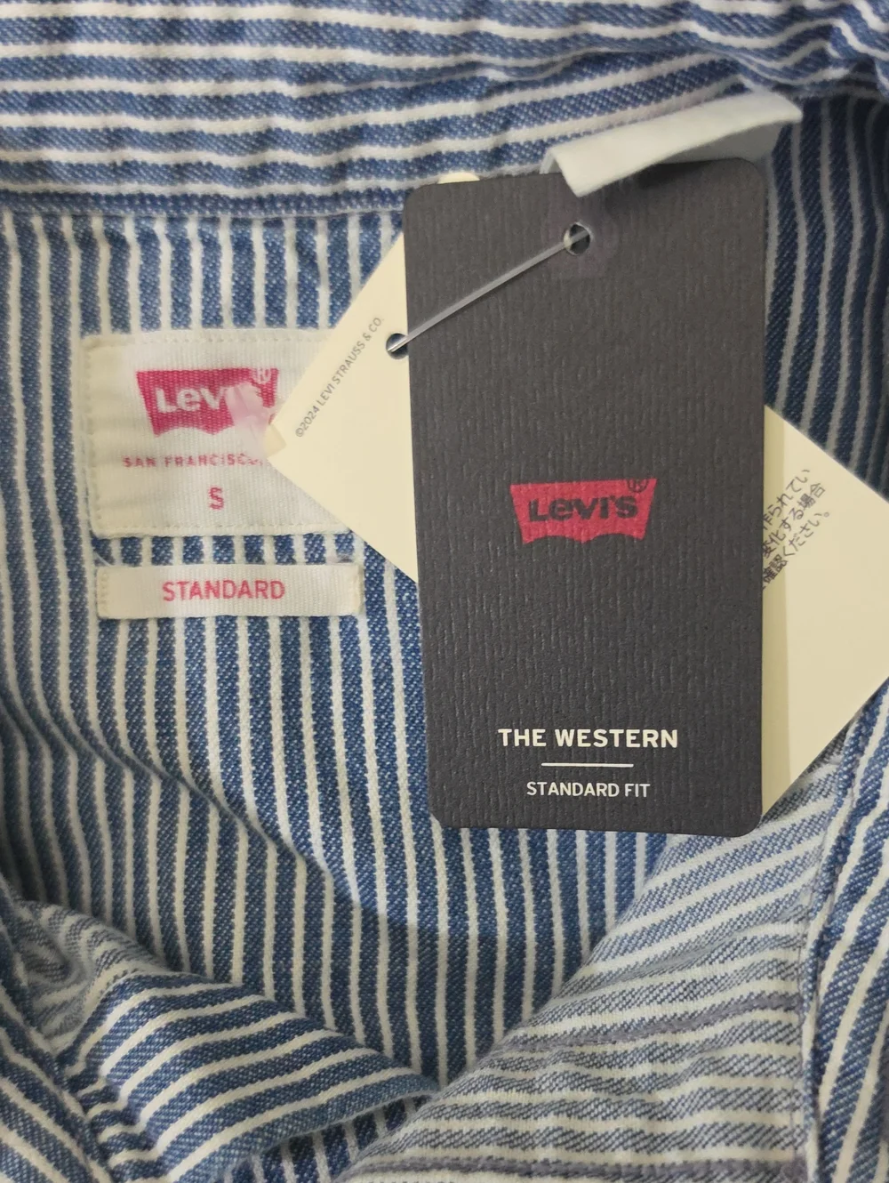 Levi's Men's Classic Picadilly Striped Short Sleeve Snap Western Shirt SIZE S